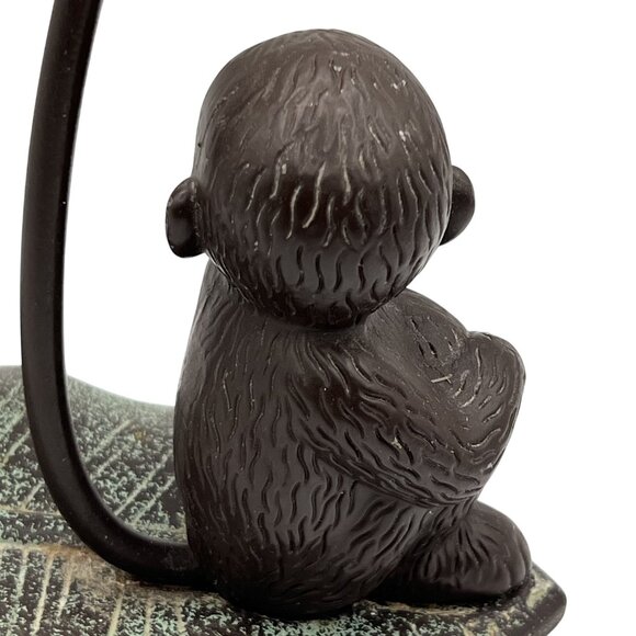 Cast Iron Monkey Leaf Banana Grape Holder Tail Hanging Hook Tropical Tiki Bar - Picture 7 of 9